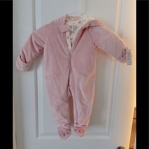 Carters pink leopard bunny baby suit